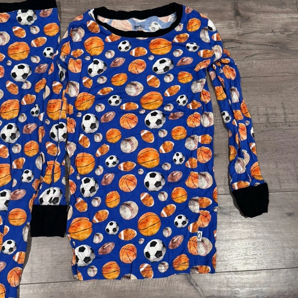 Bamboo Sports Pajamas 9/10 Basketball Soccer Football Dream Big Little Co PJs